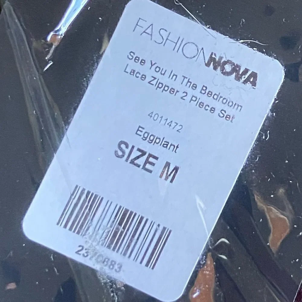 NWT Fashion Nova See You In The Bedroom Lace Zipper 2 Piece Set - Eggplant